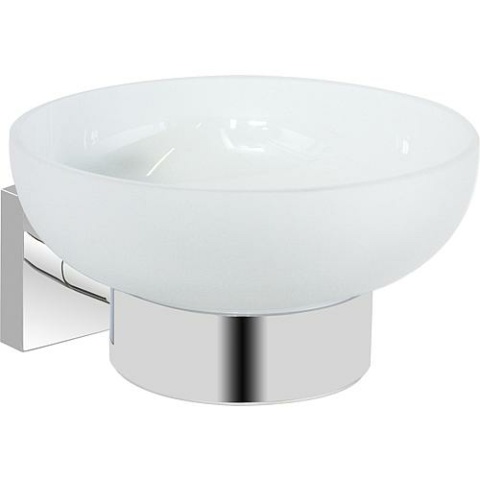 Evenes Elean soap dish with wall bracket chrome-plated brass satinised glass NEW