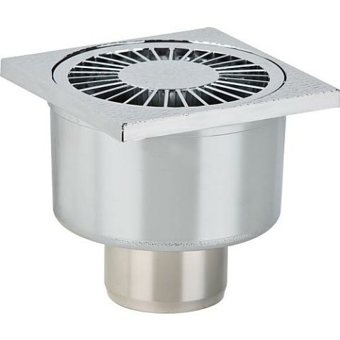 Upmann vloerafvoer universeel verchroomd 100x100 mm afvoer DN 50 80102 NIEUW