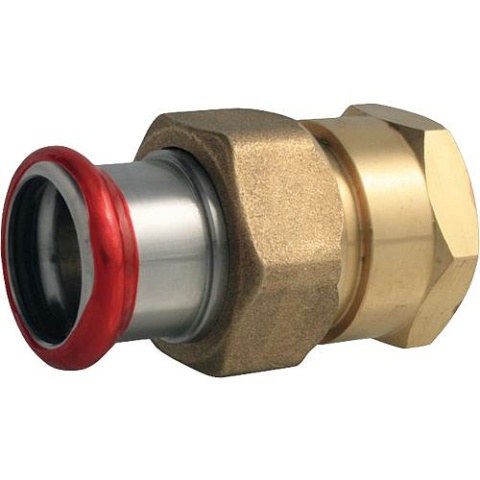 Eurotubi C-Stahl Pressfitting M-Kontur Durchgversch. mit Innengewinde flachdichtend 42-Rp1 1/2 NEU