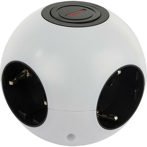 REV POWERGLOBE ball socket outlet white/black, 230V/50Hz, 16A NEW
