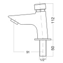 Válvula de pilar de cierre automático Benkiser EOS ECO proyección 91 mm cromo 1552000 NUEVO