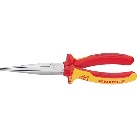 Knipex needle nose pliers with cutting edge straight length 200 mm 26 16 200 NEW