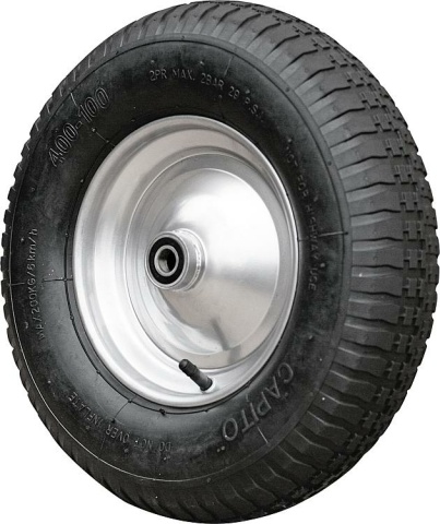 Capito Schubkarren-Luftrad 400/100 auf Stahlfelge, inkl. Achse 10509 NEU
