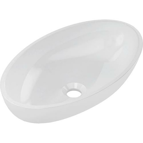 Evenes WC da appoggio di design CILLA LxAxP: 510x127x300 mm minerale fuso bianco NUOVO