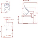 Evenes urinario EDU juego completo entrada por detrás AxAxP: 310x525x320 mm cerámica blanco NUEVO