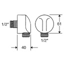 Hansgrohe Wandanschlussbogen Fixfit E mit Rückflussverhinderer DN15 (1/2"") chrom / DVGW 27458000 NEU