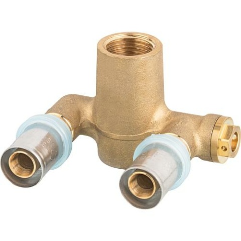 Raccord à sertir Evenes pour MSVR Equerre murale double, en forme de U 16x2-1/2""-16x2, contour TH NOUVEAU