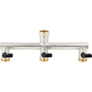 Absperrhahn 3-fach ÜWM DN25(1"") x AG DN25(1"") Messing vernickelt NEU