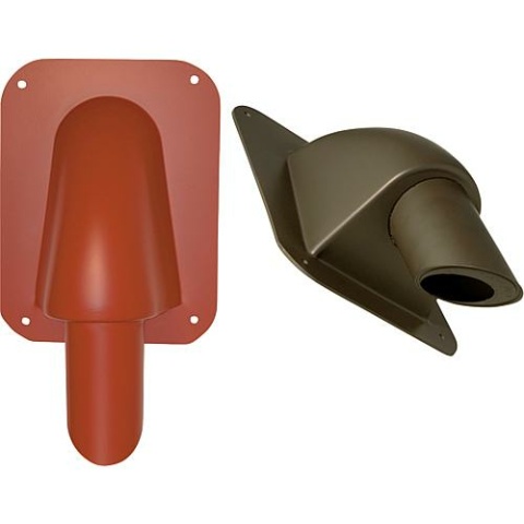 Fleck chimney connection solar feed-through plate DN 90 vertical, red NEW