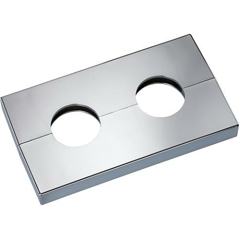 Megaro rosetta doppia tipo Copenhagen cromo lucido - 19mm NUOVO