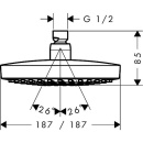 Hansgrohe overhead shower Croma Select E180 2 spray types Ø 187 mm chrome NEW