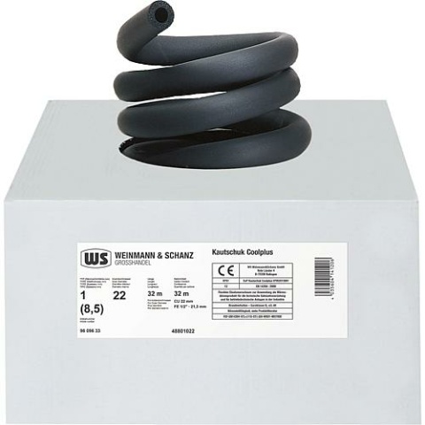 Weinmann & Schanz Kautschuk Isolierung K 22 mm Dämmdick 12mm 1 Karton 24 m endlos NEU