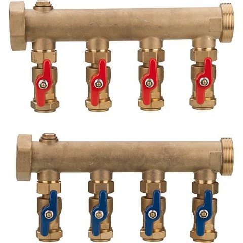 Collecteur deau glycolée DN 40 (1 1/2"") 32 mm raccord de serrage, 4 circuits NOUVEAU