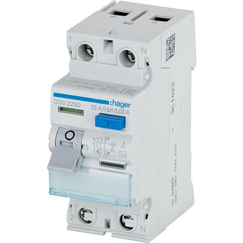 Hager RCD 25A, 30mA, 2p SSK CDS225D NUOVO