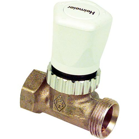 HEIMEIER flow regulating valve DN 15 with thermostat upper part, connection Rp 1/2 female thread with manual regulating cap. NEW