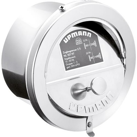 Regolatore di tiraggio Upmann V2A con attacco circolare 130 mm 30159 NUOVO