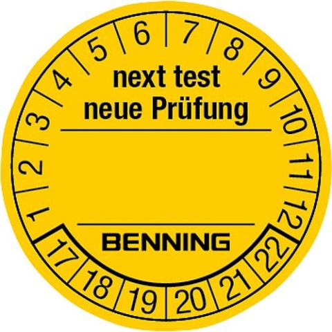 Benning Prüfplaketten VPE = 300 Stück 30mm 756212 NEU