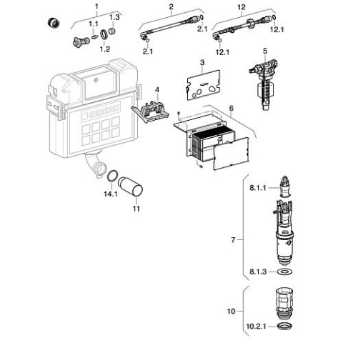 Geberit flush set for UP200 240.638.00.1 NEW