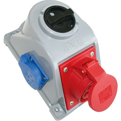 PCE Wandsteckdose Combopol 16A, 5p, mit 1 Schuko-Steckdose 96061551 NEU