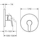 Hansa concealed shower mixer Hansaprimo rosette Ø 170 mm chrome NEW