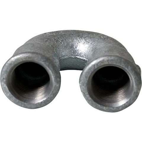 Raccordo in ghisa malleabile Hermann Schmidt zincato n. 60 doppia curva I/I, Ø 1 1/4"" NUOVO