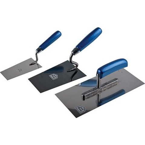 Haromac set di cazzuole 3 pezzi in acciaio inox Berner140, cazzuola Maurerk 180 10000503 NUOVO