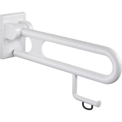 Normbau folding support handle white, 850mm, with paper roll holder with roll-off brake, nylon 0447160-019 NEW