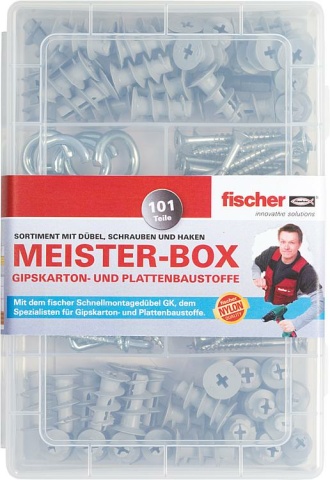 Fischer plasterboard dowel box incl. screws + hooks, 101-piece 513892 NEW