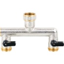 Absperrhahn 2-fach ÜWM DN20(3/4"") x AG...