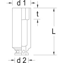 Punta destornillador Gedore 3/4"", hexagonal, larga, SW 17 longitud 90mm 6283600 NUEVO