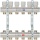 Evenes heating circuit manifold type M5.4, DN25(1"") brass, 4 heating circuits, with regulating valves NEW