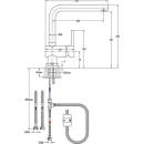 Evenes wastafelmengkraan Salsa ND draaibare uitloop 198 mm verchroomd NIEUW