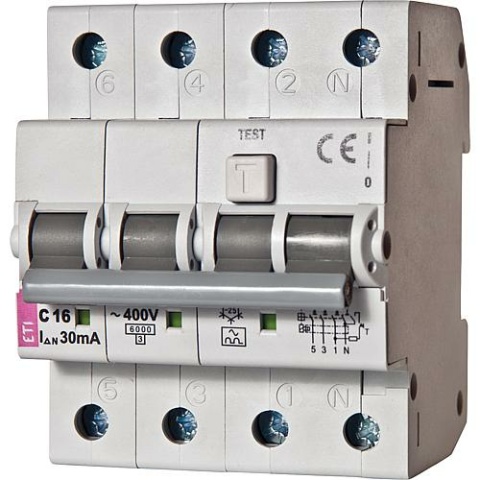 ETI FI/LS-Schalter KZS-4M, 3-pol+N, B32A, 30mA, 6kA, Typ A 2174907 NEU