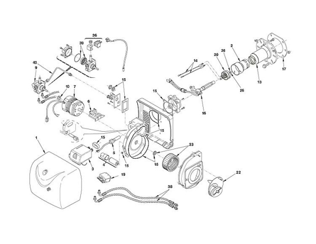 Control automático de quemador de gasóleo Riello MO556 BU1WG NUEVO