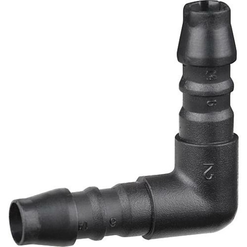 Sauermann curva 90° in plastica Ø esterno 6 mm, PU = 5 pezzi NUOVO