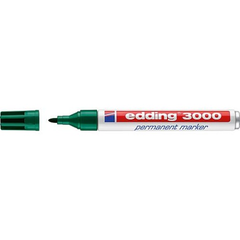 Edding permanent marker 3000 green Line width 1.5 - 3 mm Round tip 4-3000004 NEW