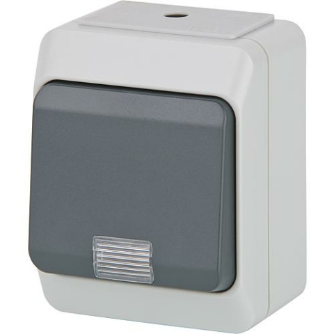 Pollmann surface-mounted changeover switch Nortic IP 44 with pilot lamp 6700211 NEW