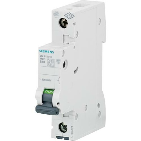 Interruttore Siemens, 6KA, 1 polo, C10A, 5SL6110-7 5SL6110-7 NUOVO