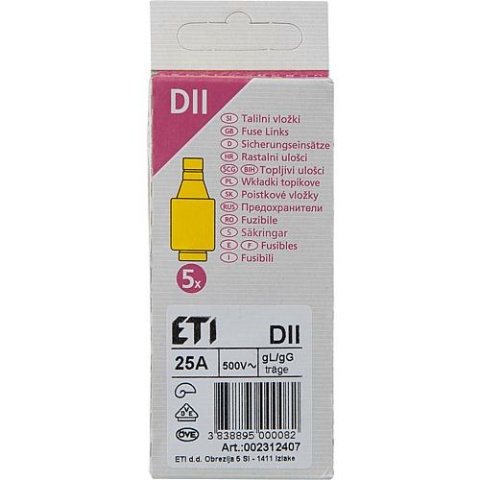 ETI Diazed zekeringlastscheider DII 25 A, PU 5 NIEUW
