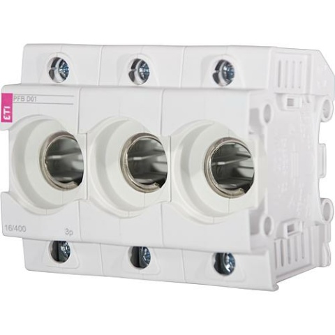 ETI Neozed D01-Socket 3-pole double-sided,double-function terminal 16A, 400V, E14 NEW