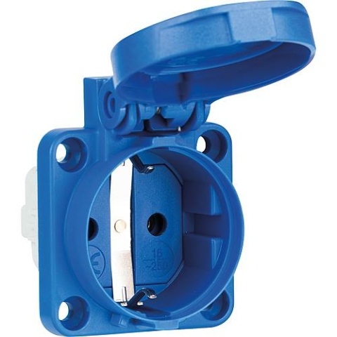 PCE Built-in earthed socket outlet blue IP54, with sealing rim NEW