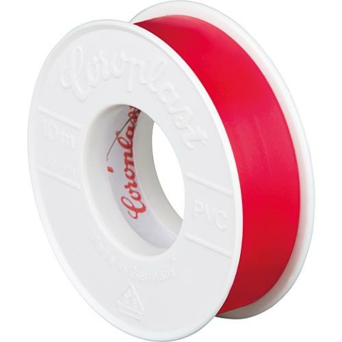 Coroplast Tape ruban isolant électrique, rouge largeur 15mm longueur 10mtr / 1 pc. NOUVEAU