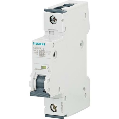 Siemens Disjoncteur de protection de ligne Siemens, 10KA, unipolaire, B20A, 5SY4120-6 5SY4120-6 NOUVEAU