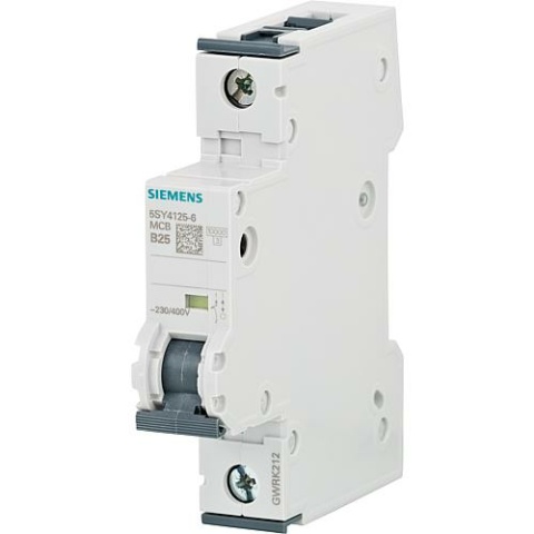 Siemens automaat Siemens, 10KA, 1-polig, B25A, 5SY4125-6 5SY4125-6 NIEUW