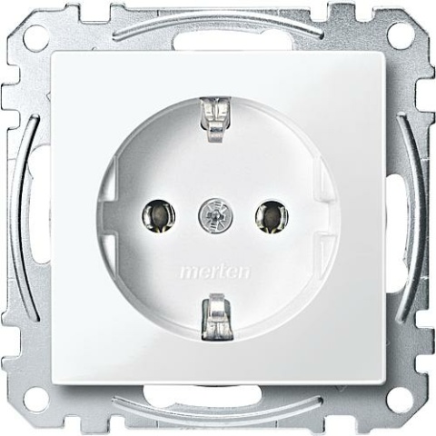 Merten Schuko socket outlet Merten, System M, polar white glossy 1 piece MEG2301-0319 NEW