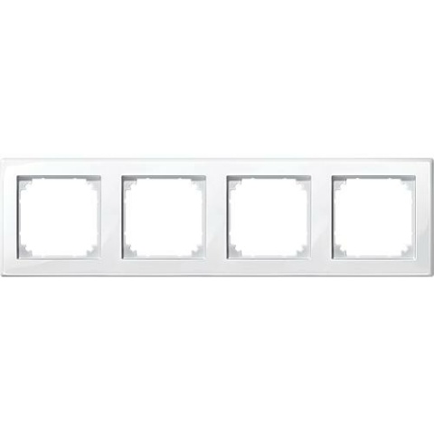 Merten M-Smart cornice a 4 ingressi, bianco polare lucido 1 pezzo 478419 NUOVO