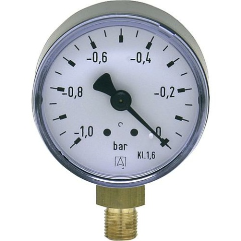 Afriso vacuum gauge 50 through 1/8"" bottom -1-0 bar 63991 NEW