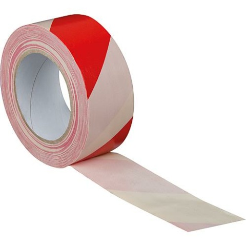 Gewebe-Markierungsband 50mm x 25m weiß/rot NEU