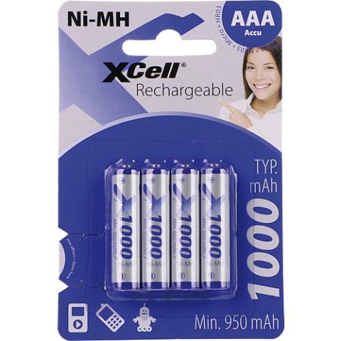 Xcell Ni-MH Akku-Zellen (1,2 V Micro) 1000 mAh 4er Blister NEU