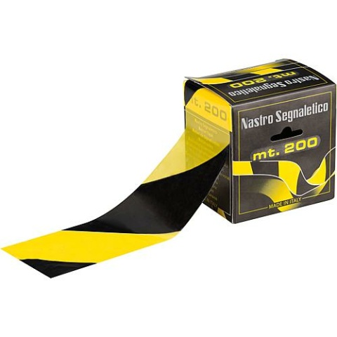 Nastro adesivo Nestro nero/giallo 70mm, lunghezza 200m NUOVO